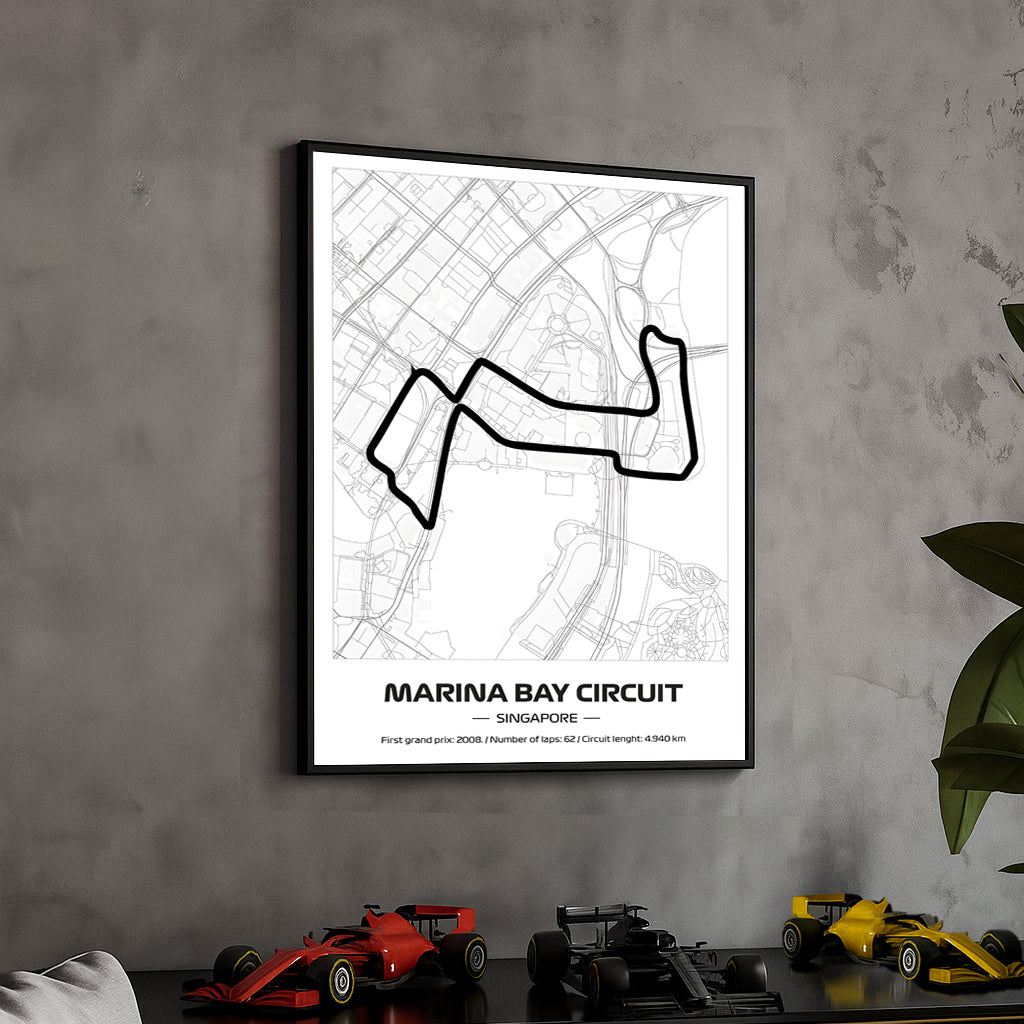 framed-formula-1-track-poster-2025-f1-grand-prix-circuit-map-marina-bay-minimal-line-art-physical-motorsport-print-50x70cm