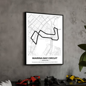 framed-formula-1-track-poster-2025-f1-grand-prix-circuit-map-marina-bay-minimal-line-art-physical-motorsport-print-50x70cm