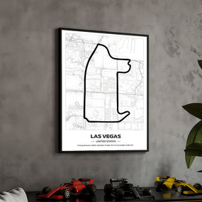 framed-formula-1-track-poster-2025-f1-grand-prix-circuit-map-las-vegas-minimal-line-art-physical-motorsport-print-50x70cm