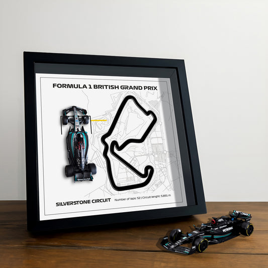 F1 Framed - British GP - Silverstone Circuit | Various Cars | F1 Wall Art | Circuit Frame | F1 Gift | Framed F1 Art | Formula One