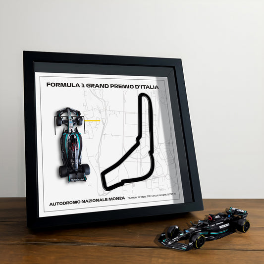 F1 Framed - Grand Premio D'Italia - Autodromo Nazionale Monza | Various Cars | F1 Wall Art | Circuit Frame | F1 Gift | Formula One