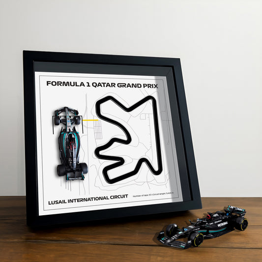 F1 Framed - Quatar GP - Lusail International Circuit | Various Cars | F1 Wall Art | Circuit Frame | F1 Gift | Framed F1 Art | Formula One