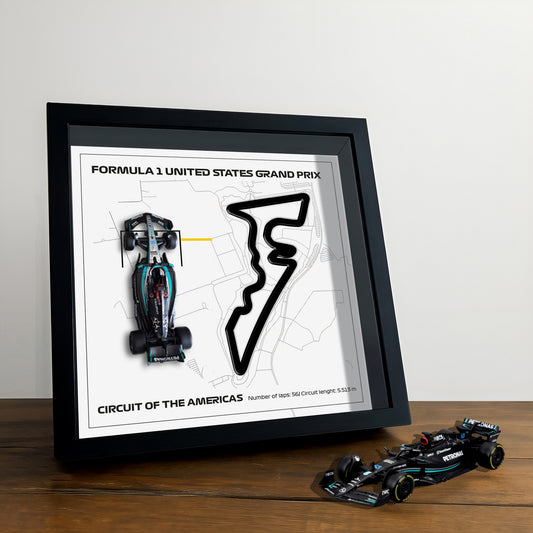 F1 Framed - United States GP - Circuit of the Americas | Various Cars | F1 Wall Art | Circuit Frame | F1 Gift | Framed F1 Art | Formula One