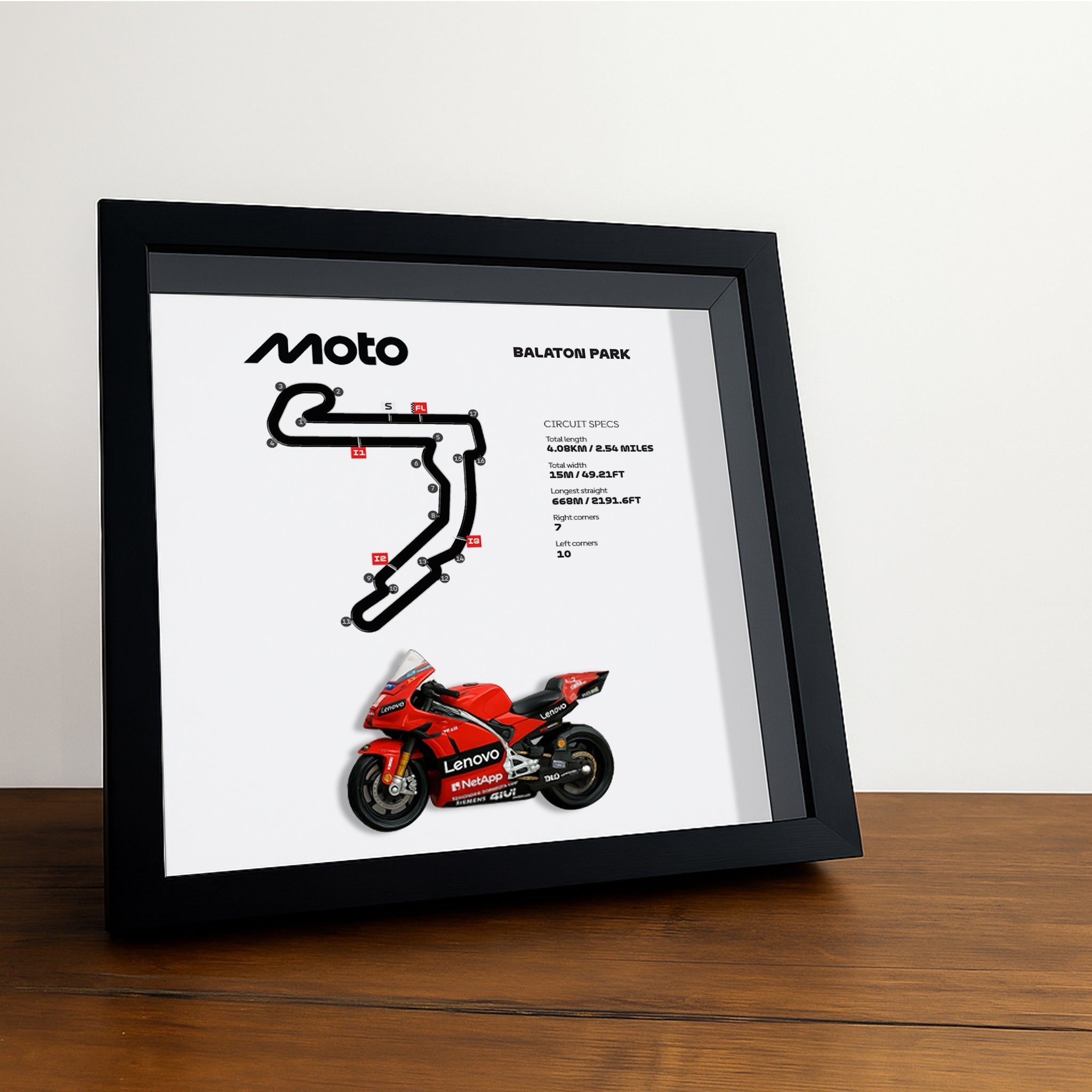 balaton-park-moto-circuit-3d-framed-track-wall-art-with-motorcycle-model-hungary-racing-gift