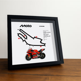 le-mans-moto-circuit-3d-framed-track-wall-art-with-motorcycle-model-france-racing-gift