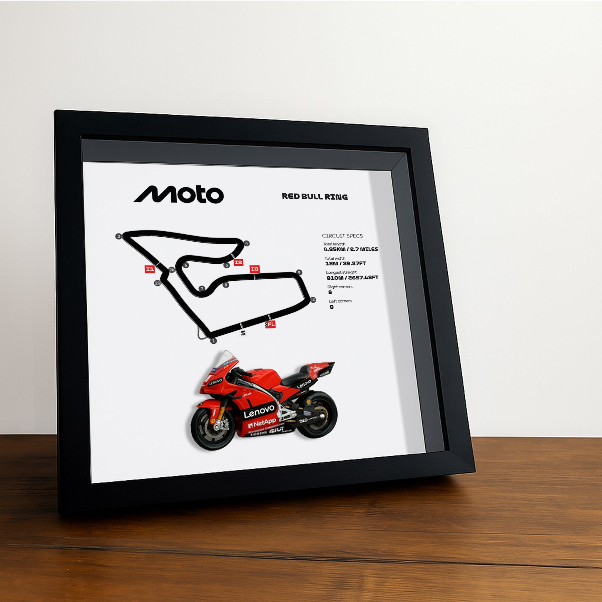 red-bull-ring-moto-circuit-3d-framed-track-wall-art-with-motorcycle-model-austria-racing-gift