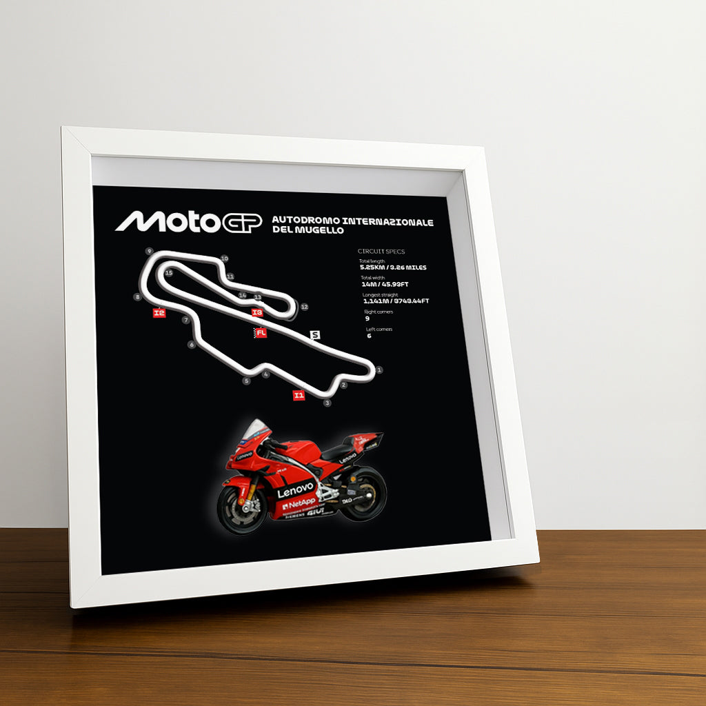 mugello-moto-circuit-black-3d-framed-track-wall-art-with-motorcycle-model-italy-racing-gift