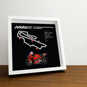 mugello-moto-circuit-black-3d-framed-track-wall-art-with-motorcycle-model-italy-racing-gift