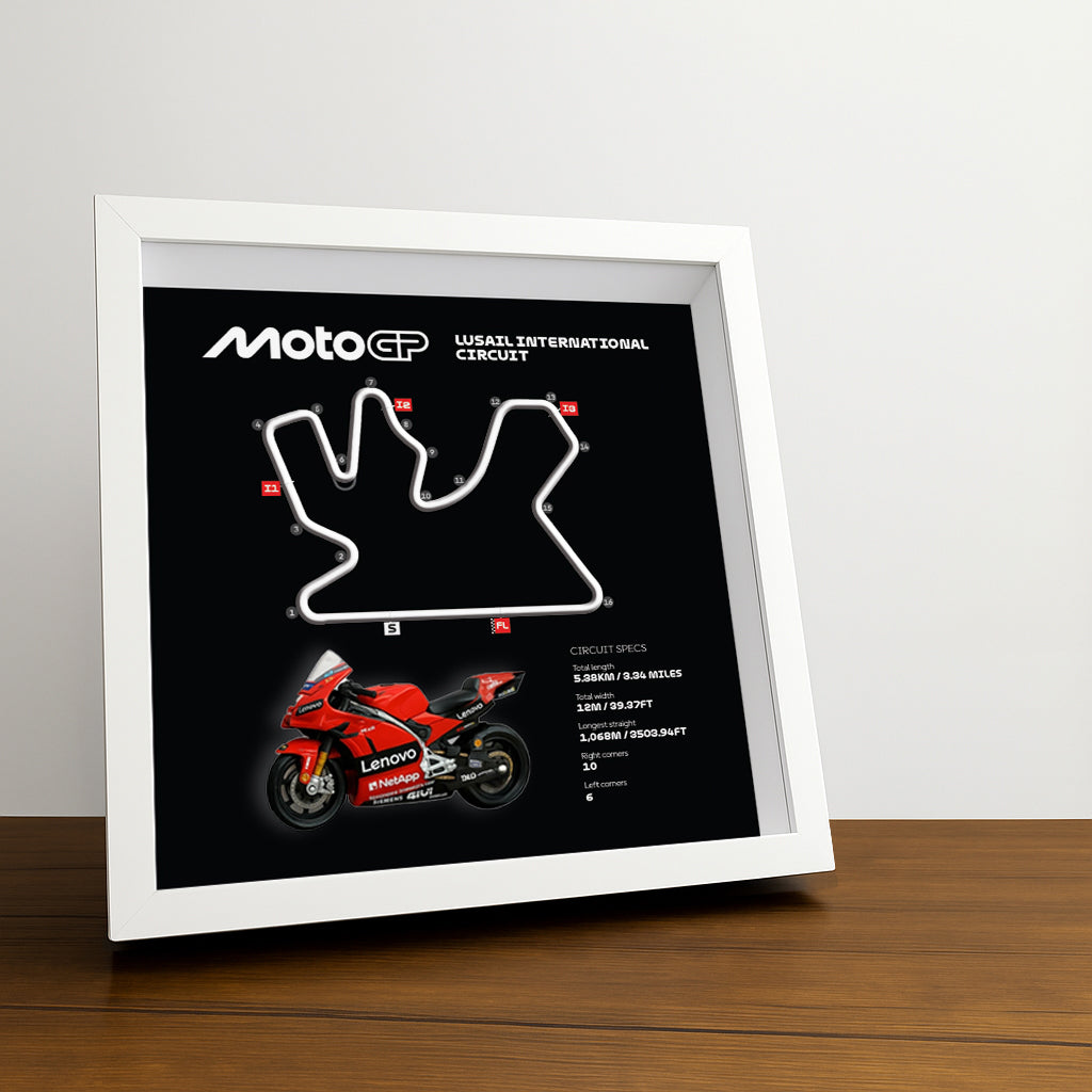 lusail-international-circuit-moto-black-3d-framed-track-wall-art-with-motorcycle-model-qatar-racing-gift