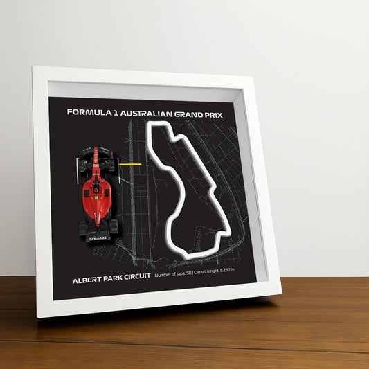 F1 Framed - Australian - Albert Park Circuit | Various Cars | F1 Wall Art | Circuit Frame | F1 Gift | Framed F1 Art | Formula One