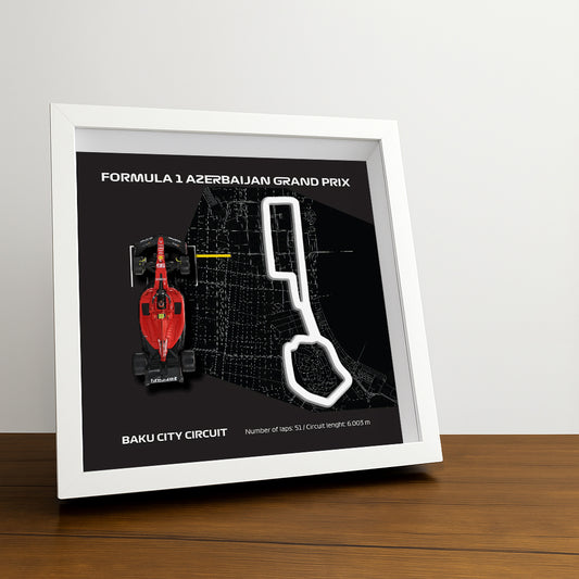 F1 Framed - Azerbaijan - Baku City Circuit | Various Cars | F1 Wall Art | Circuit Frame | F1 Gift | Framed F1 Art | Formula One