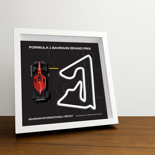 F1 Framed - Bahrain - Bahrain Internacional Circuit | Various Cars | F1 Wall Art | Circuit Frame | F1 Gift | Framed F1 Art | Formula One