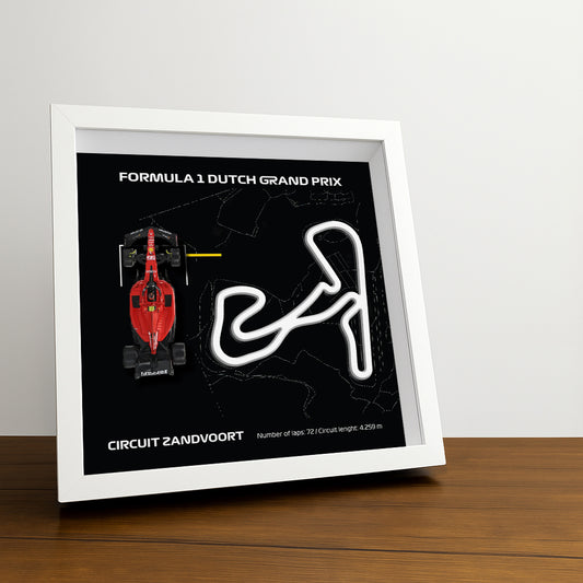 F1 Framed - Dutch - Circuit Zandvoort | Various Cars | F1 Wall Art | Circuit Frame | F1 Gift | Framed F1 Art | Formula One
