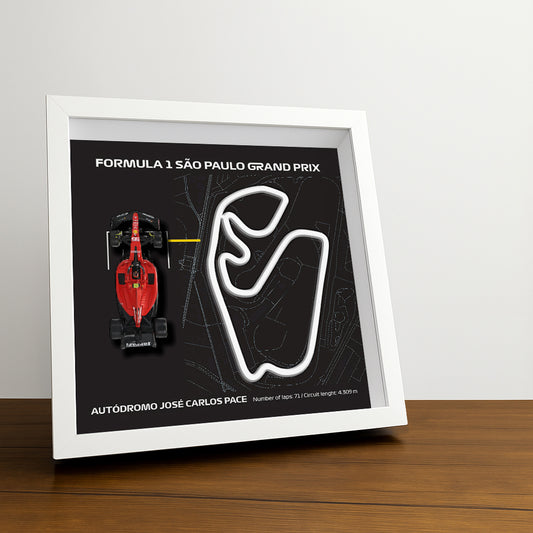 F1 Framed - Sao Paulo - Autodromo Jose Carlos Pace | Various Cars | F1 Wall Art | Circuit Frame | F1 Gift | Framed F1 Art | Formula One