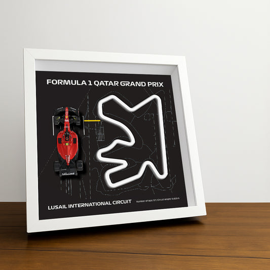 F1 Framed - Quatar - Lusail International Circuit | Various Cars | F1 Wall Art | Circuit Frame | F1 Gift | Framed F1 Art | Formula One