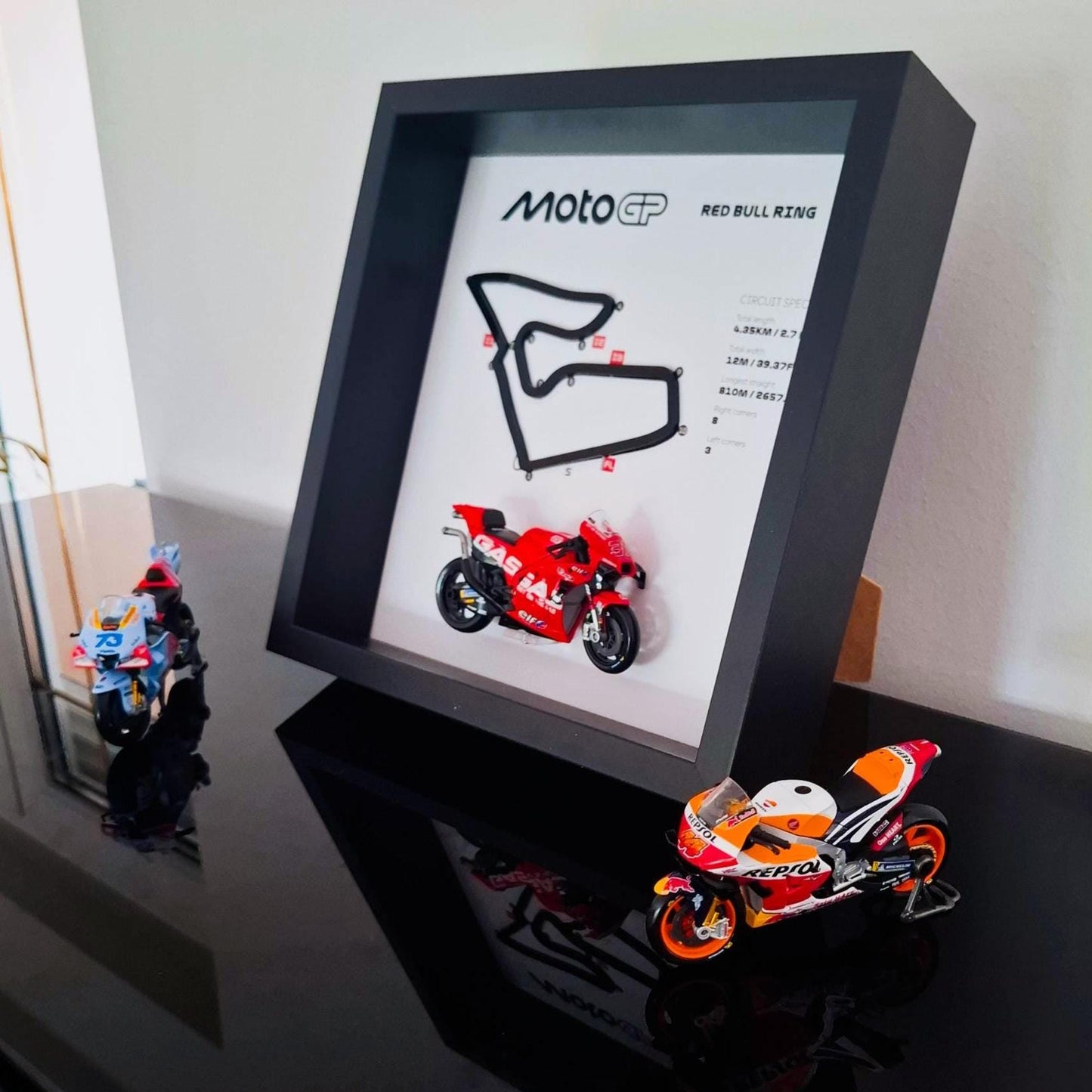 Red Bull Ring Moto Art: 3D Framed Track with Motorcycle Model