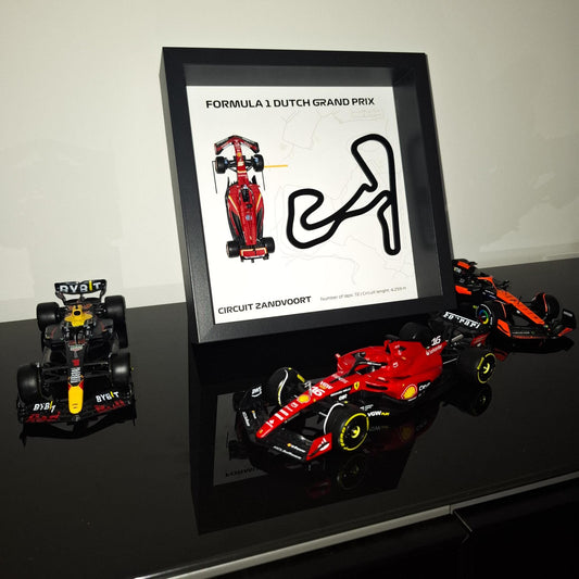 F1 Zandvoort - Dutch Framed 3D Art: Plexiglass 3D Track With Formula One Car Model