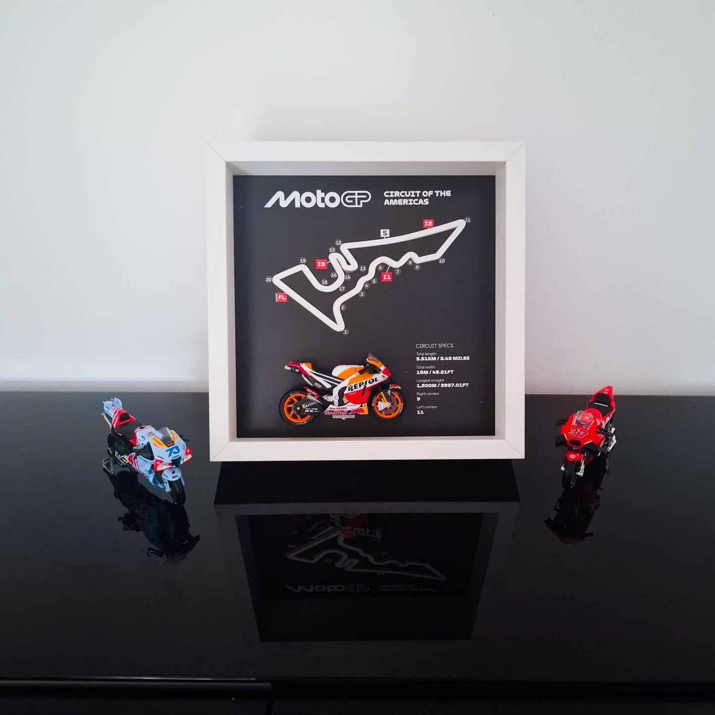 Circuit of The Americas 3D Framed Moto Art: USA Racing Gift
