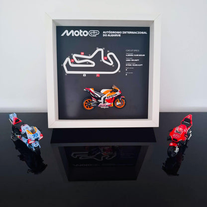 Algarve Moto Circuit 3D Framed Art: Motorcycle Racing Gift
