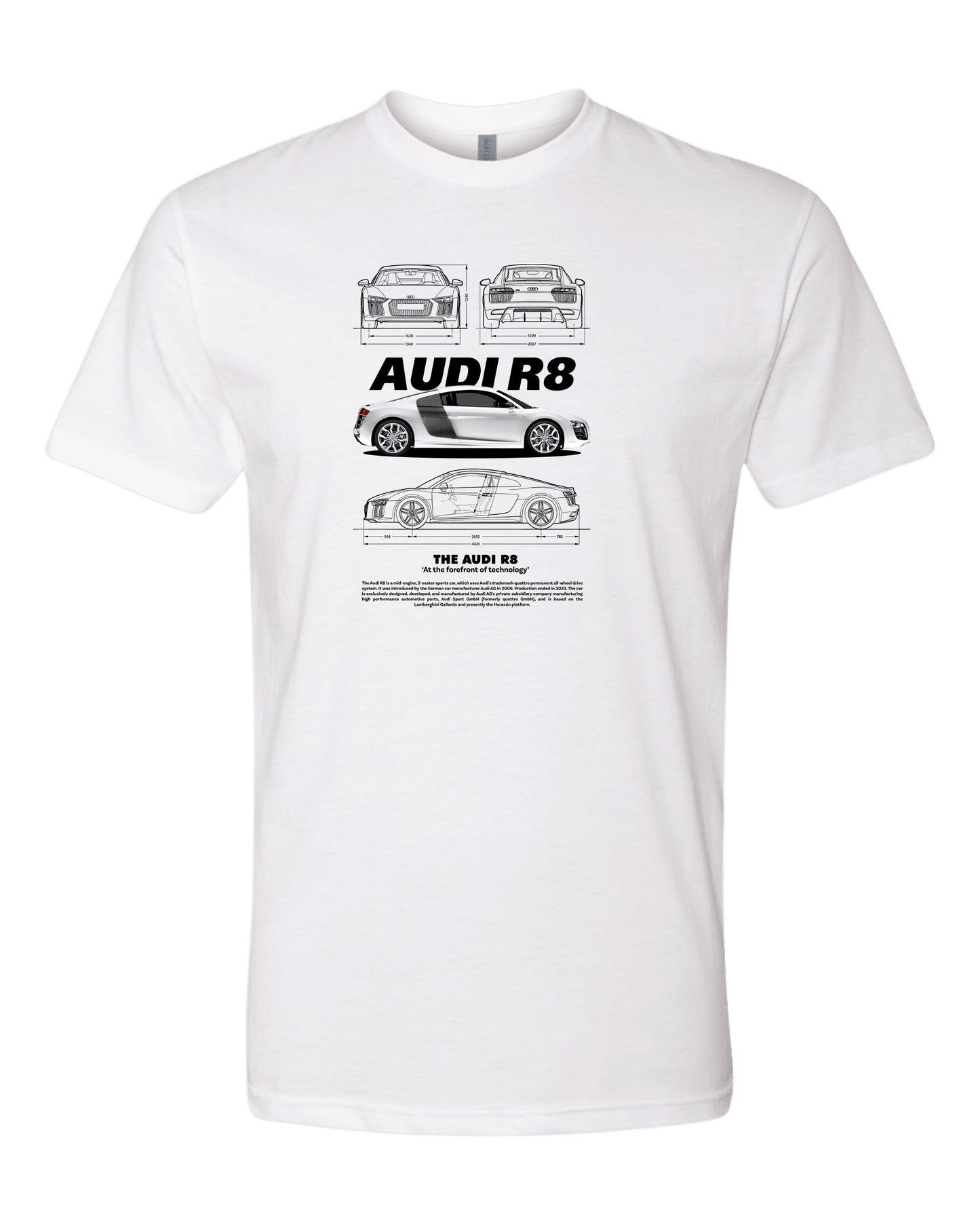 Audi R8 1 T-shirt (Various Colors and Sizes)