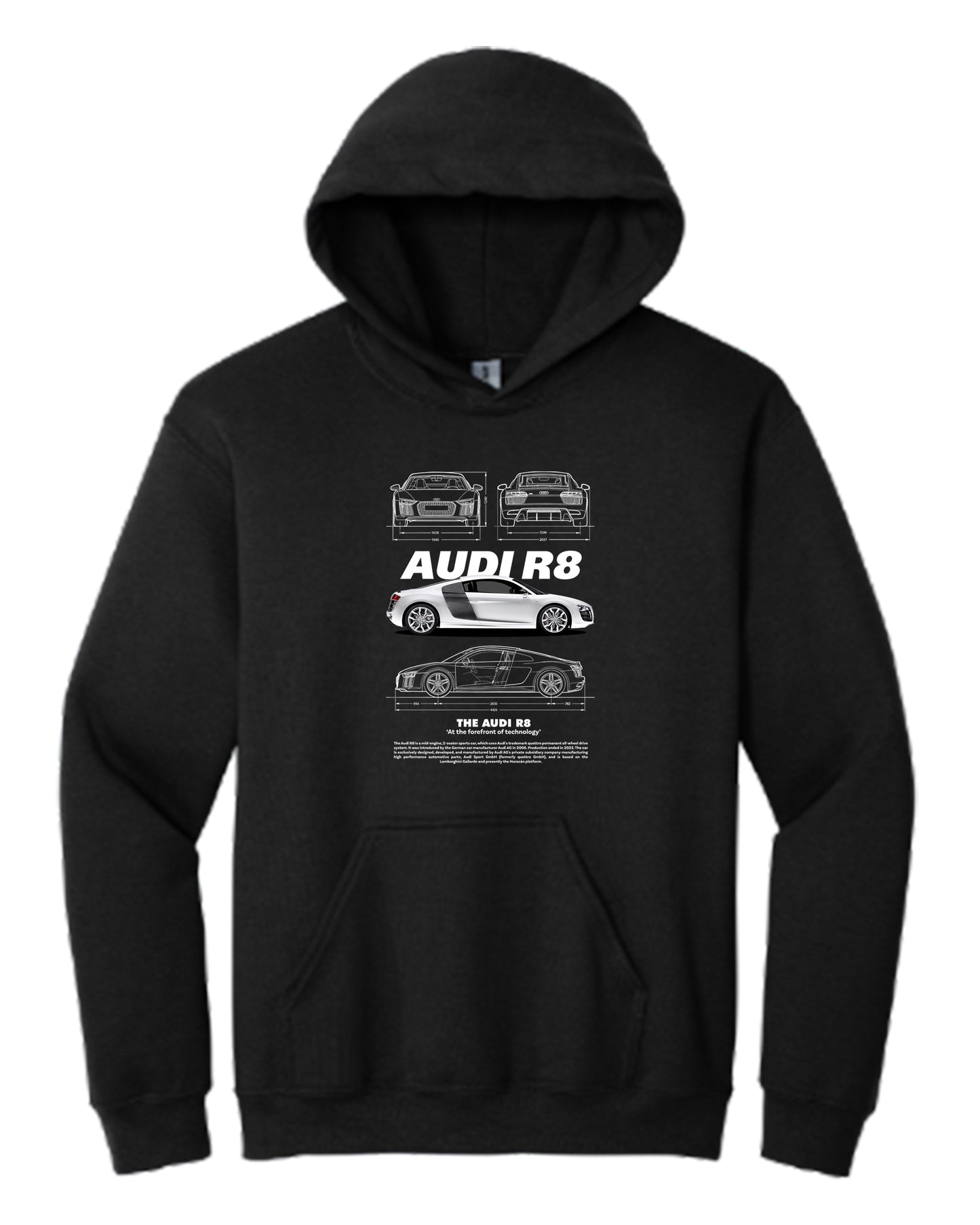 Audi R8 2 Hoodie (Various Colors and Sizes)