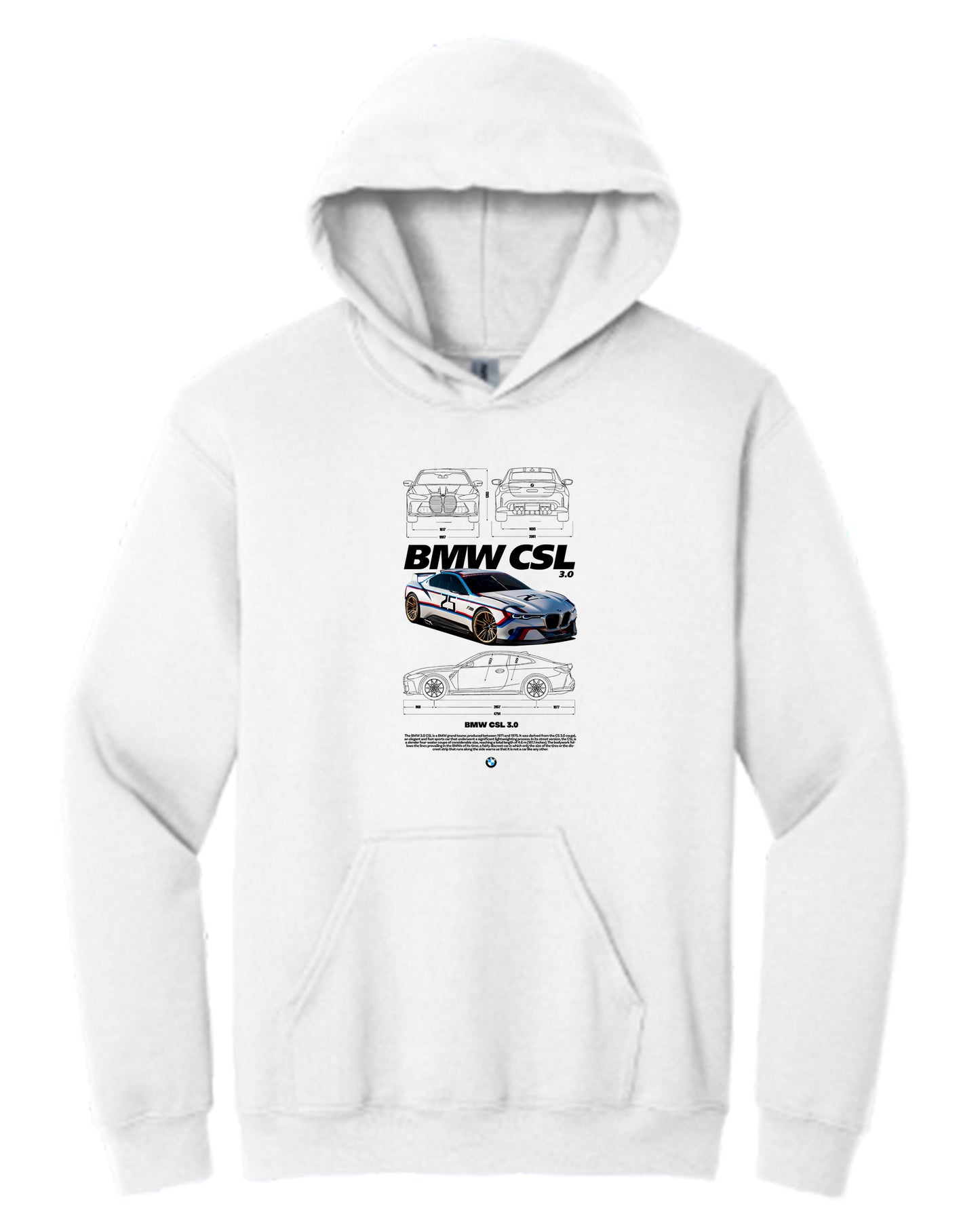 Bmw Csl 2 Hoodie (Various Colors and Sizes)