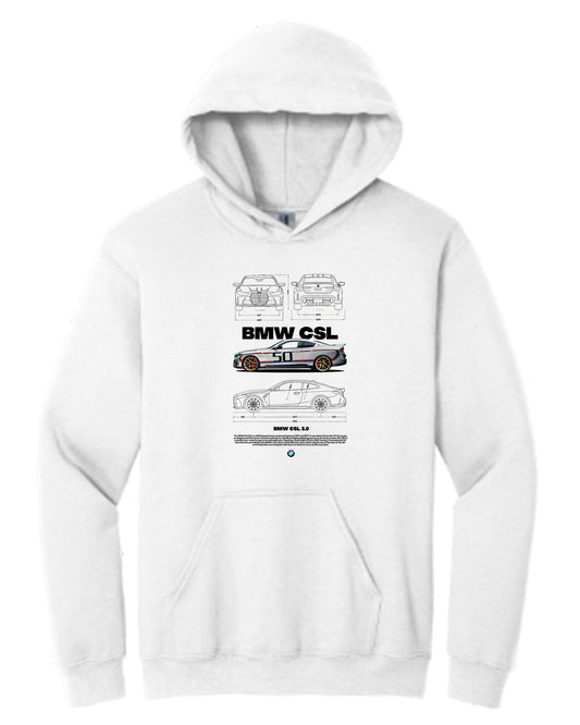 Bmw Csl 3 Hoodie (Various Colors and Sizes)