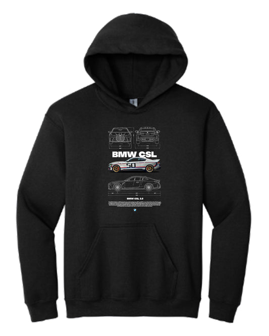 Bmw Csl 4 Hoodie (Various Colors and Sizes)
