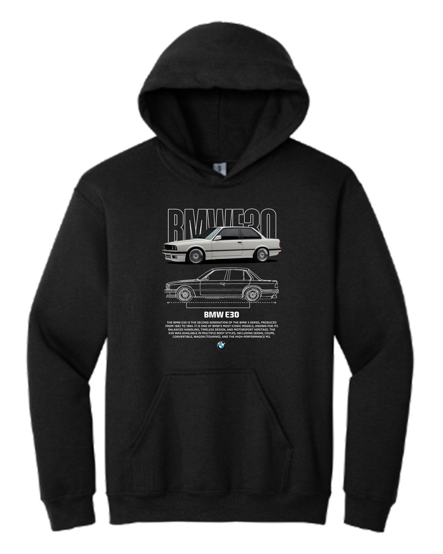 Bmw E30 3 Hoodie (Various Colors and Sizes)