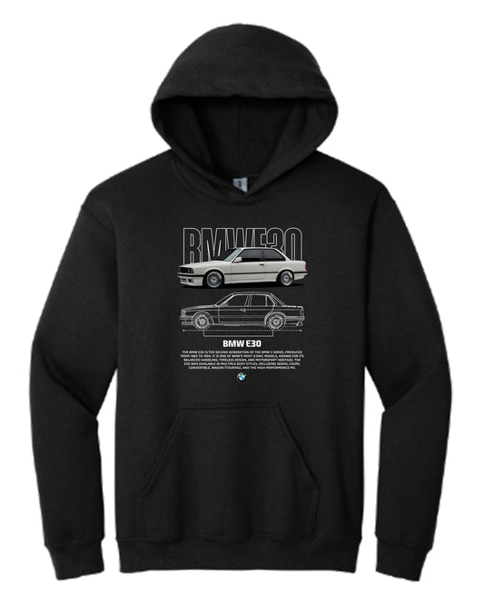 Bmw E30 3 Hoodie (Various Colors and Sizes)