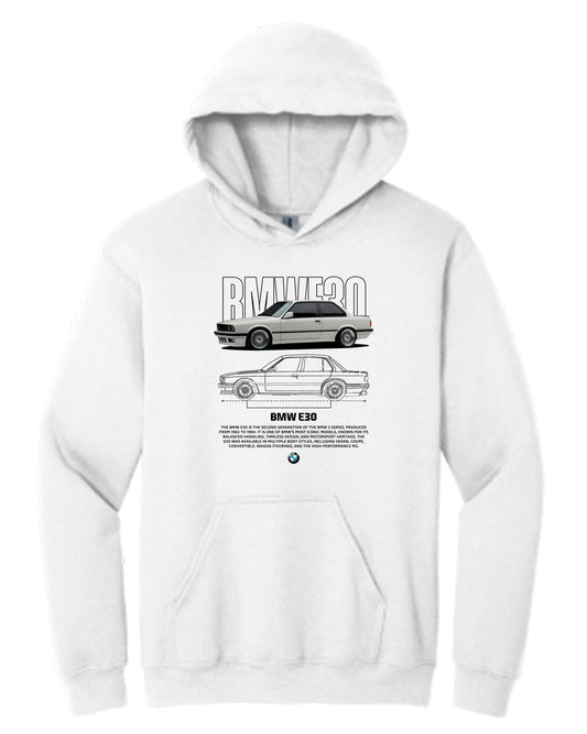Bmw E30 4 Hoodie (Various Colors and Sizes)
