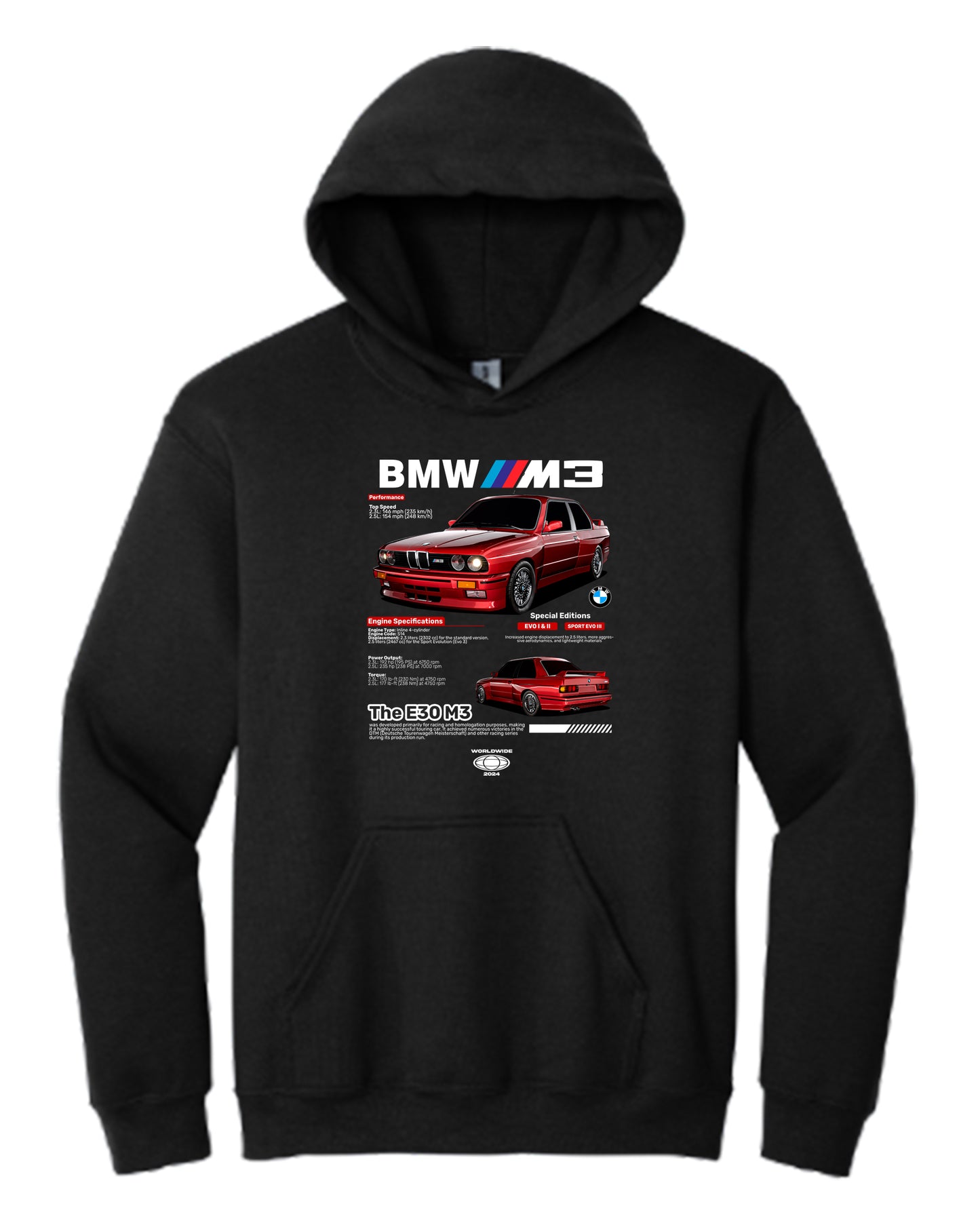 Bmw E30 M3 Hoodie (Various Colors and Sizes)