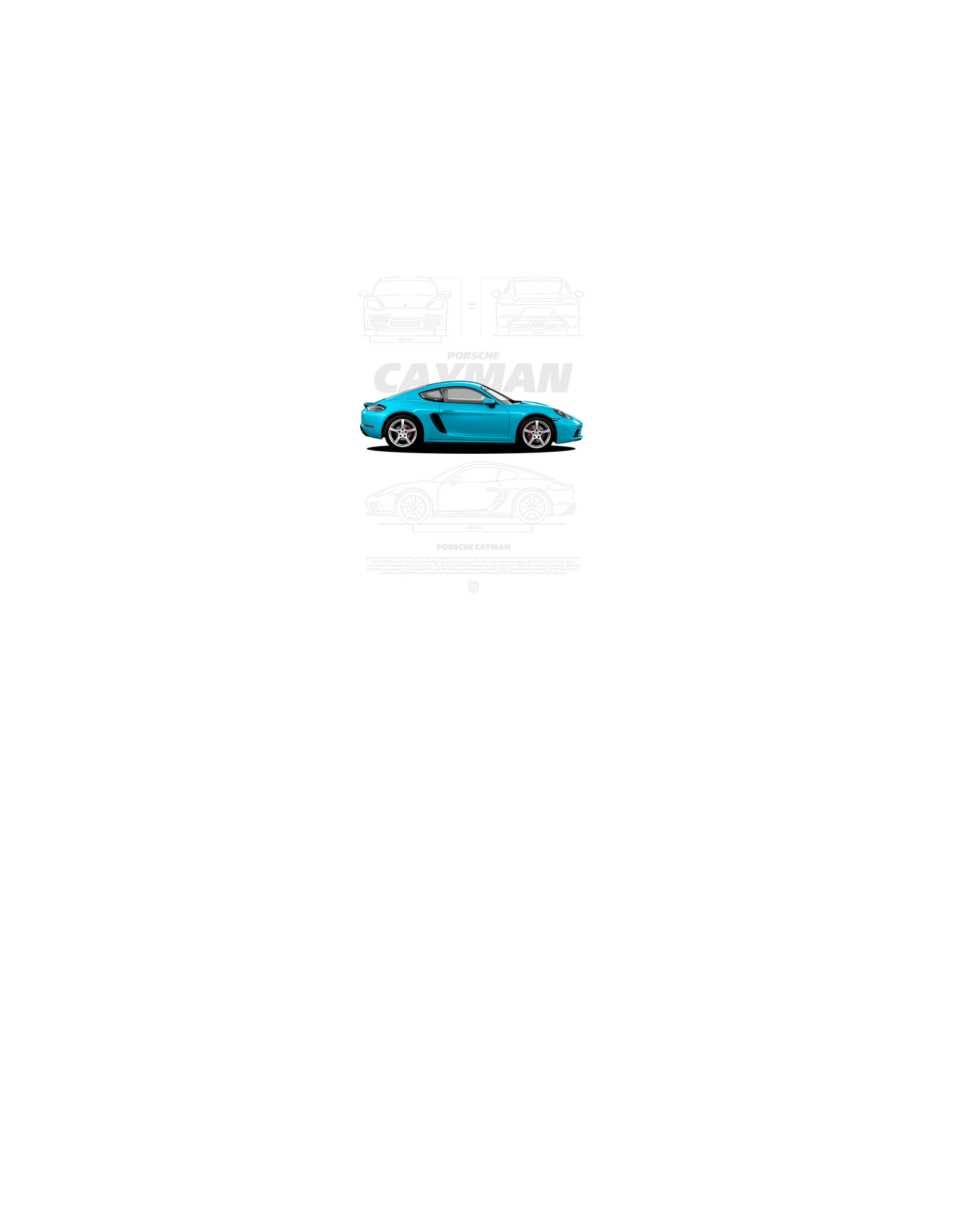 Cayman Blue 2 T-shirt (Various Colors and Sizes)