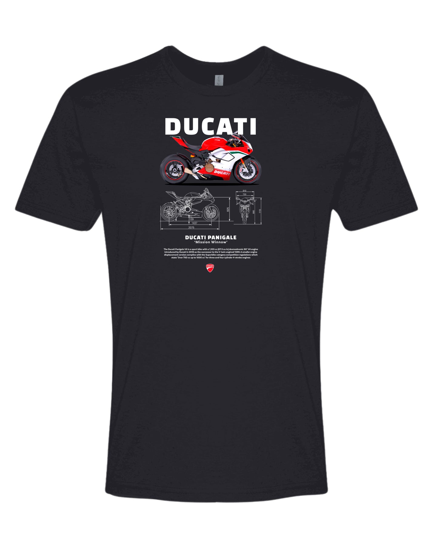 Ducati Panigale W T-shirt (Various Colors and Sizes)