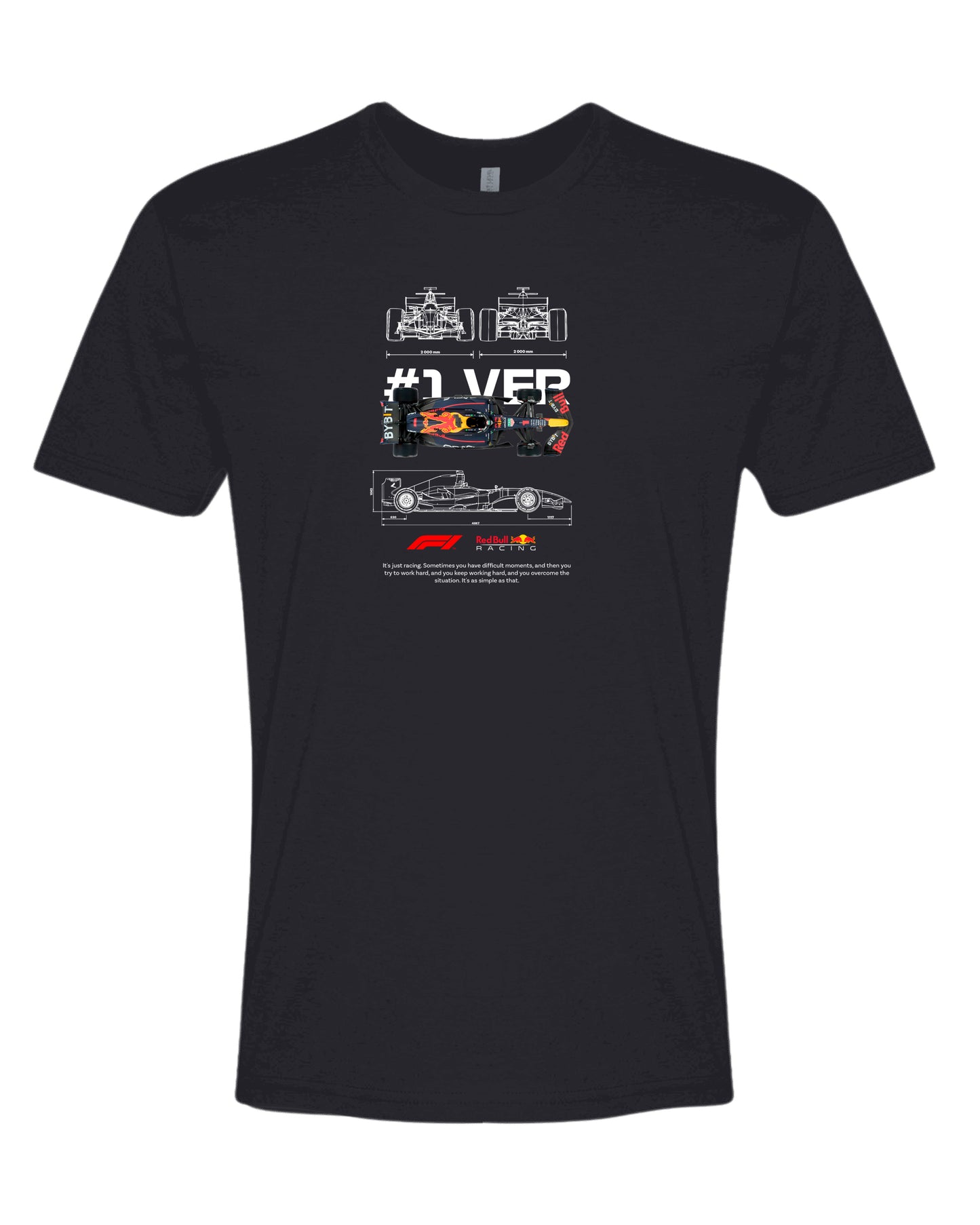 F1 Red Bull Car Template T-shirt (Various Colors and Sizes)