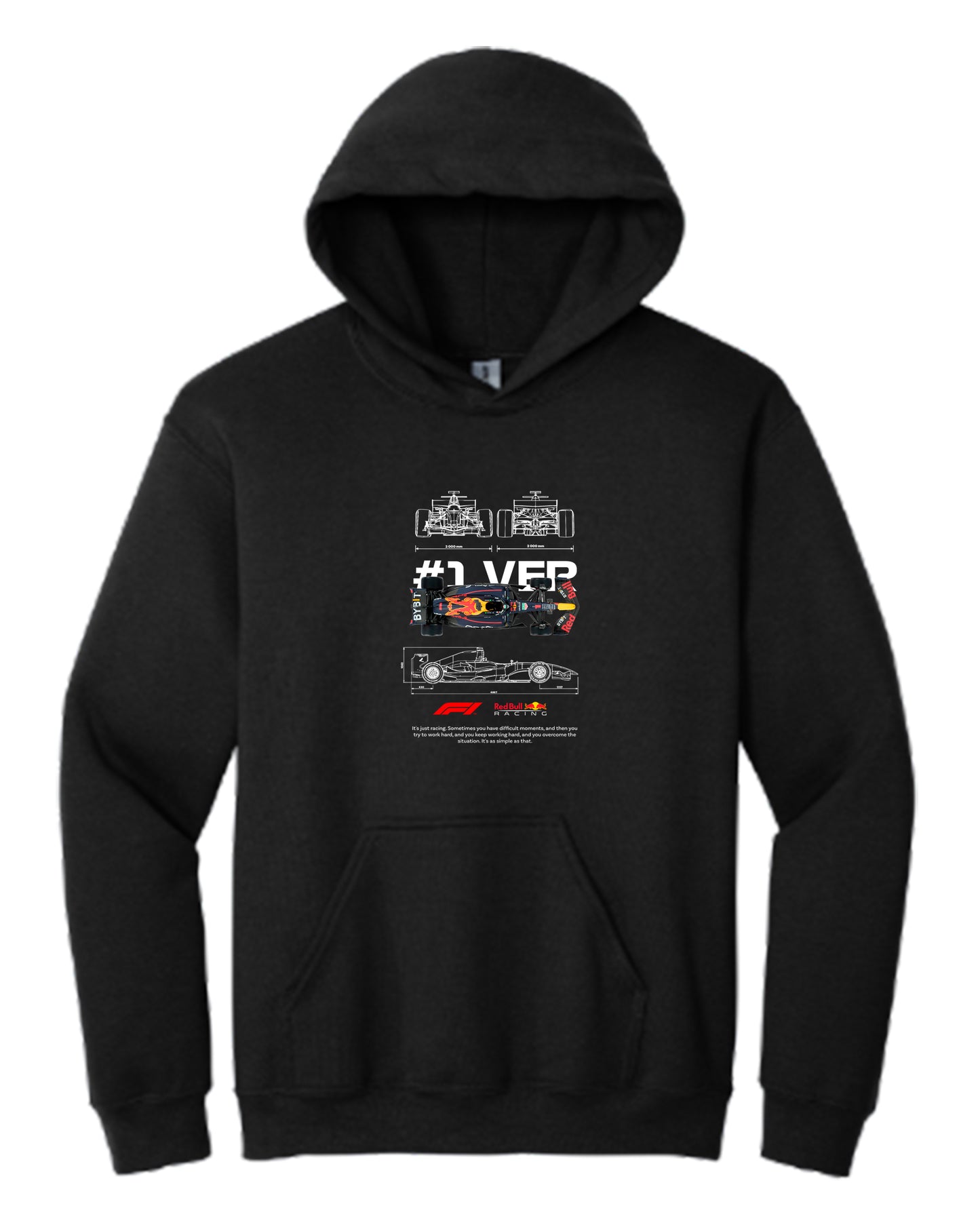F1 Red Bull Car Template Hoodie (Various Colors and Sizes)