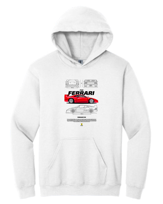 Ferrari F40 1 Hoodie (Various Colors and Sizes)