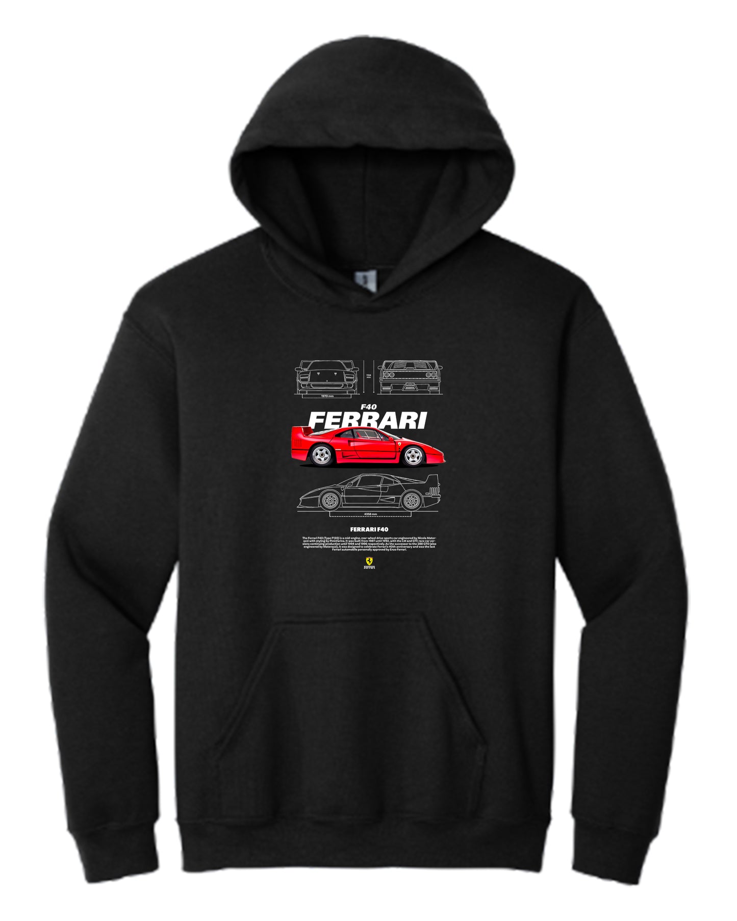 Ferrari F40 2 Hoodie (Various Colors and Sizes)