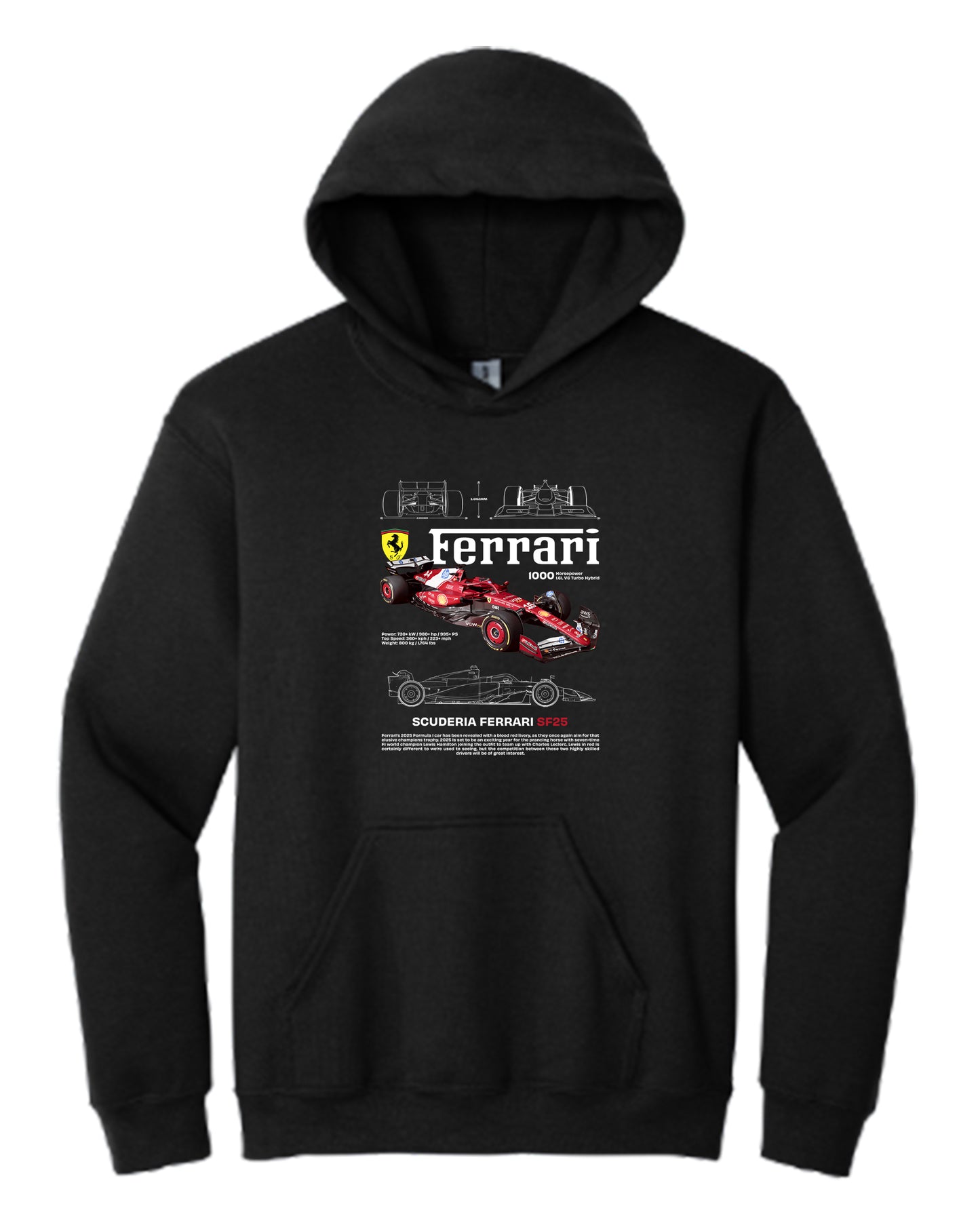 Ferrari Sf25 White Hoodie (Various Colors and Sizes)