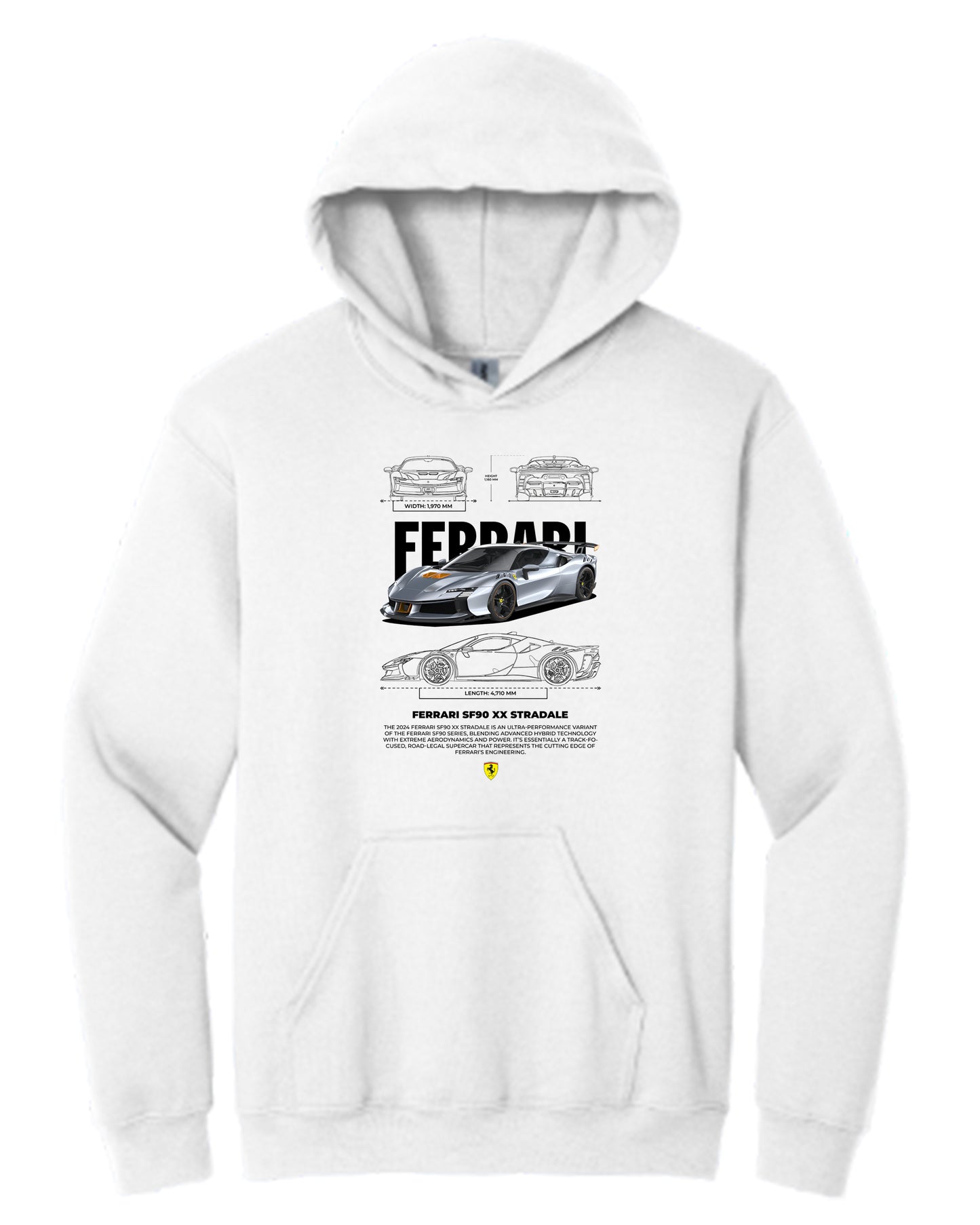 Ferrari Sf90 Xx Stradale V2 Hoodie (Various Colors and Sizes)