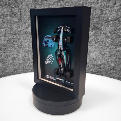 George Russell F1 Frame with AMG 1:43 Scale Car, 3D Helmet and Signature