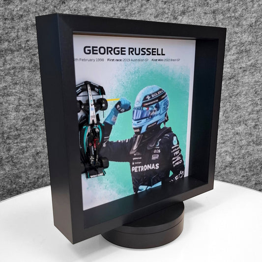 George Russell F1 Framed 3D Art: Formula One AMG Car Model