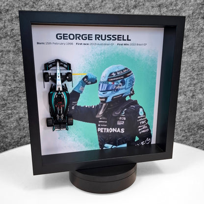 George Russell F1 Framed 3D Art: Formula One AMG Car Model