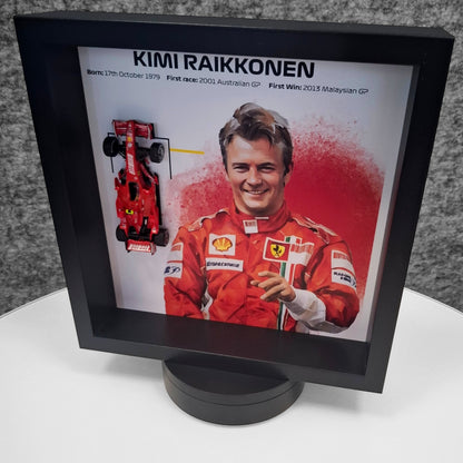 Kimi Raikkonen F1 Framed 3D Art: Formula One Ferrari Car Model
