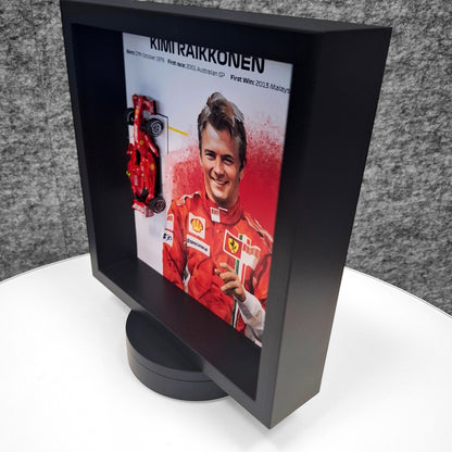 Kimi Raikkonen F1 Framed 3D Art: Formula One Ferrari Car Model