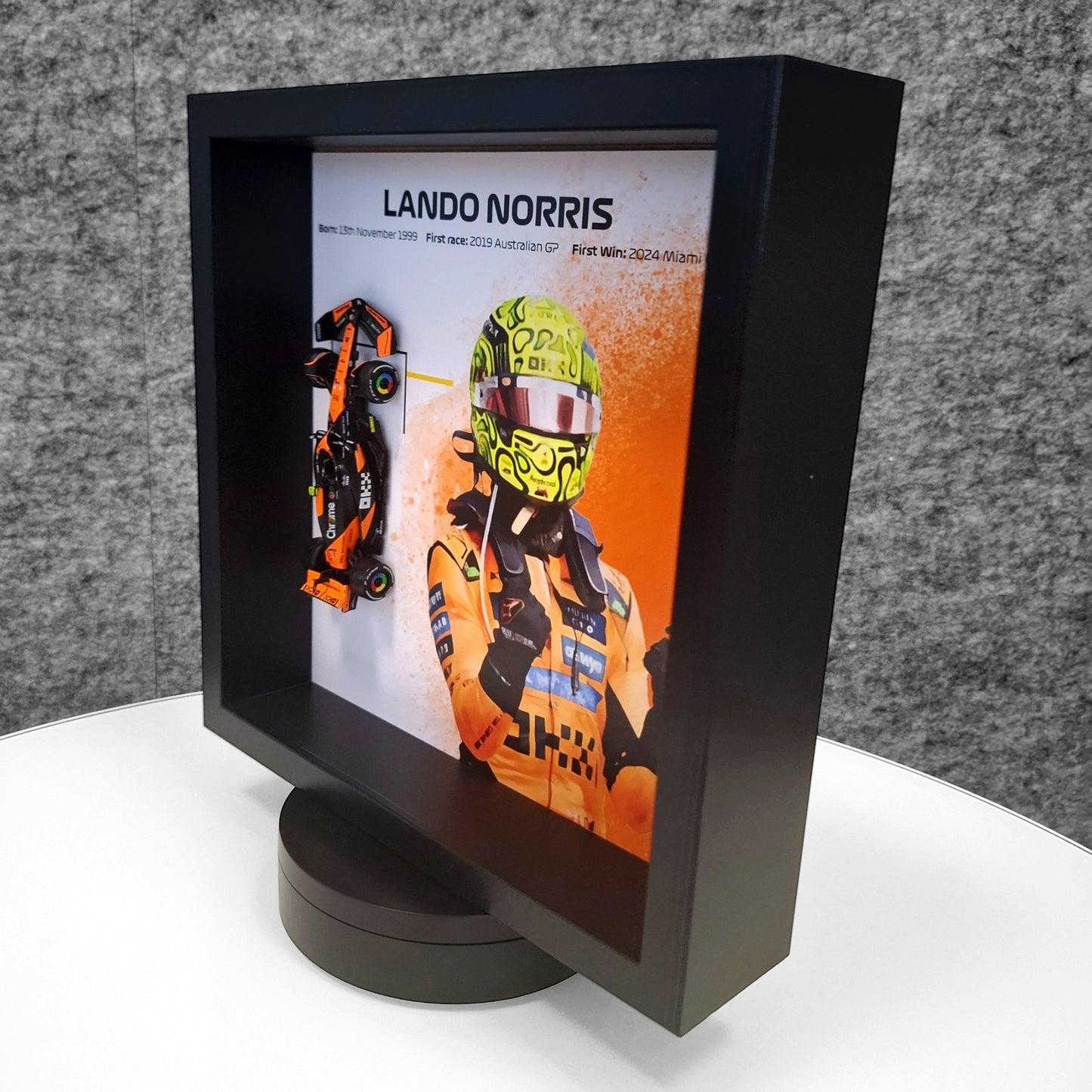 Lando Norris F1 Framed 3D Art: Formula One McLaren Car Model