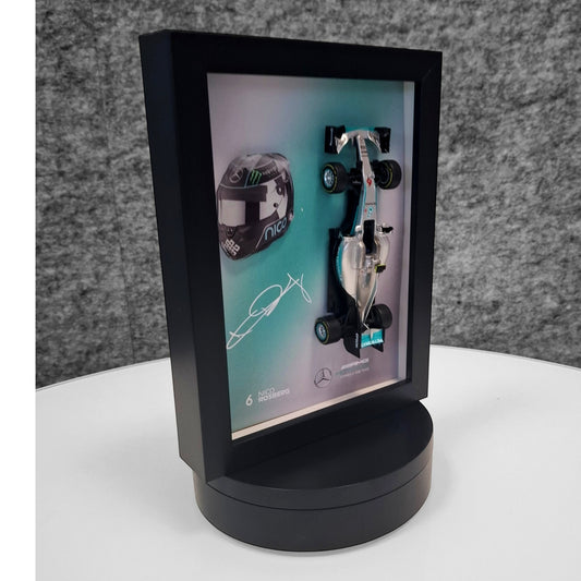 Nico Rosberg F1 Frame with AMG 1:43 Scale Car, 3D Helmet and Signature