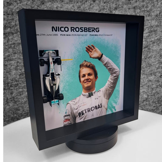 Nico Rosberg F1 Framed 3D Art: Formula One AMG Car Model