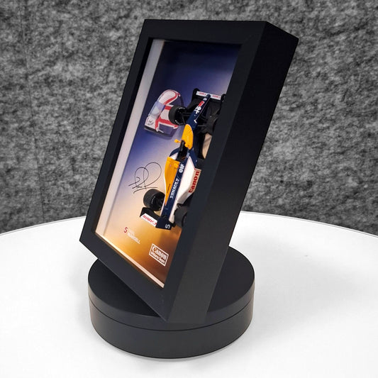 Nigel Mansell F1 Frame with Canon Wlliams Team 1:43 Scale Car, 3D Helmet and Signature