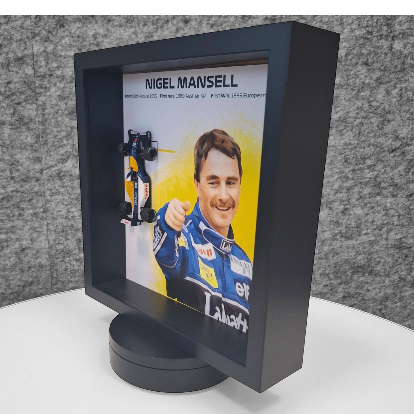 Nigel Mansell F1 Framed 3D Art: Formula One FW14 Car Model